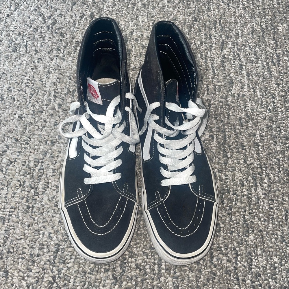 Vans Black and White High-Top Sneakers